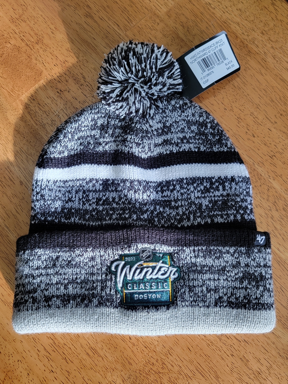 47 Winter Classic Boston Pom Beanie - Black, White